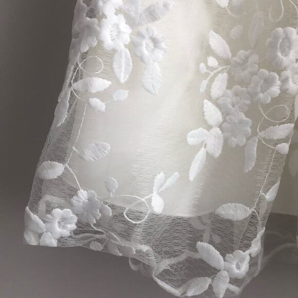 Princess Daliana Anthropologie Lindi Lace Piping White Flower Girl Dress Size 10 - Picture 6 of 12